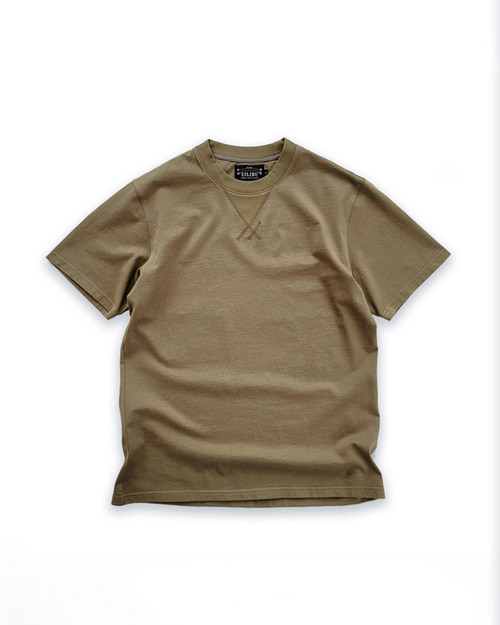 XILIBU 스티치 베이직 티셔츠 (카키)
