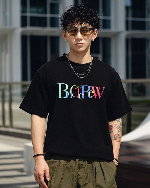 BDCT 컬러 로고 프린팅 티셔츠 (블랙)