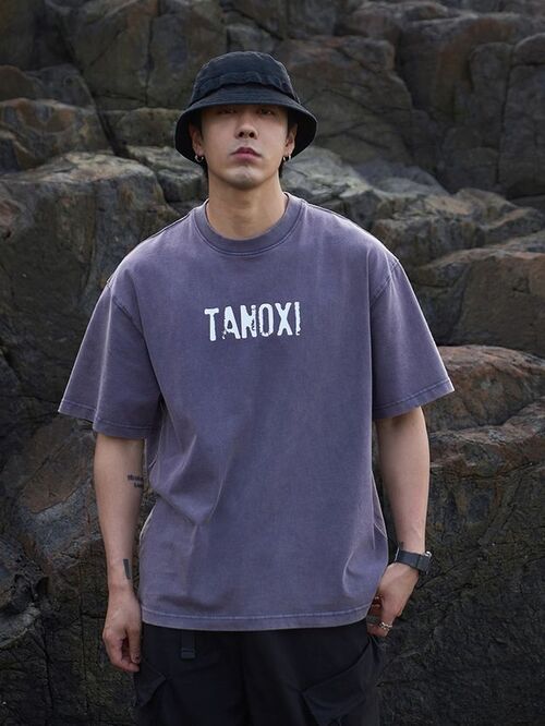 TANOXI 워시드 로고 티셔츠 (4 컬러)